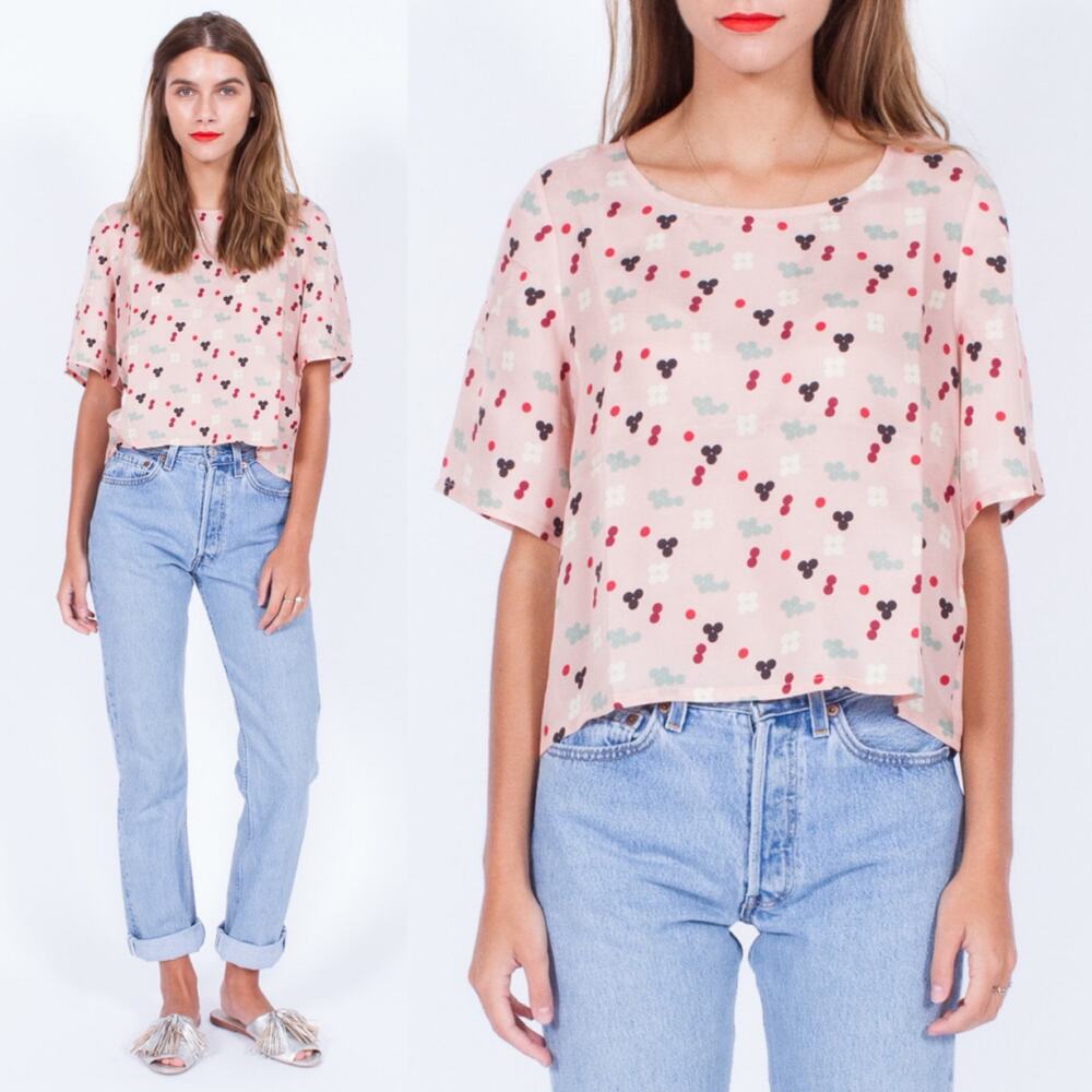 Dusen dusen garmentory pink five dot tee shirt cupro